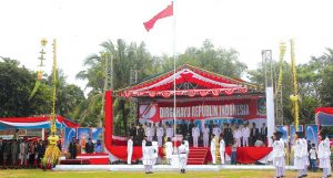 The Flag Ceremony of the 71st Indonesian Independence Day at Pesanggaran took place in a grand manner