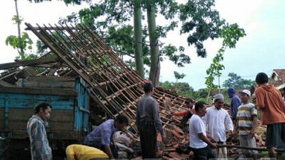 Nine Houses Destroyed by a Tornado in Wongsorejo