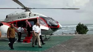 Naik Helikopter, Menko Kemaritiman Pantau Persiapan IMF-World Bank di Alas Purwo Banyuwangi