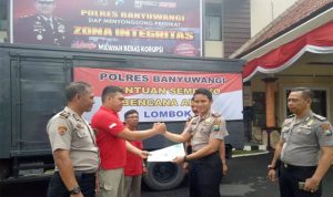 Banyuwangi Police Send Aid for Earthquake Victims in Lombok