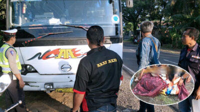 Nenek 80 Tahun di Genteng Tewas Ditabrak Bus Akas