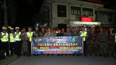 Before Christmas and New Year, Large-Scale Patrol Held in Banyuwangi