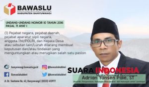 Bawaslu Surati Bupati Banyuwangi Agar Tak Mutasi Pejabat