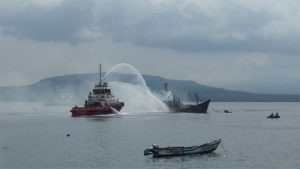 KM Victori Utama Terbakar di Pelabuhan Tanjungwangi