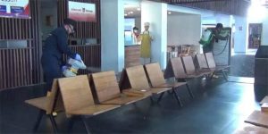Cegah Covid-19, Bandara Banyuwangi Disemprot Desinfektan