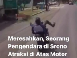 Unsettling! This Banyuwangi Wonosobo man is an attraction on a motorbike while going fast