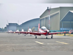 The Indonesian Air Force Aerobatic Team Holds Exercise to Welcoming the 78th Anniversary of Indonesian Independence