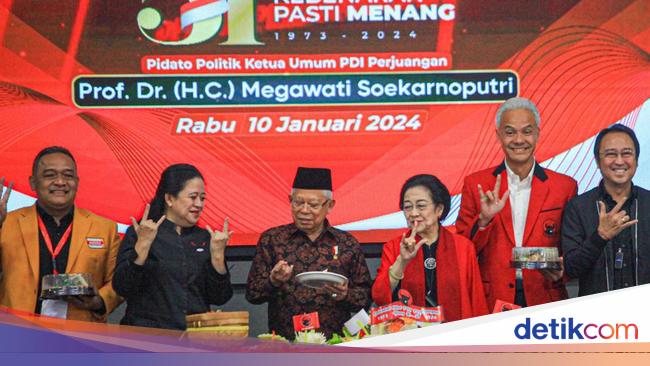 hut-ke-51-pdip:-gibran-beri-ucapan,-jokowi-pilih-absen