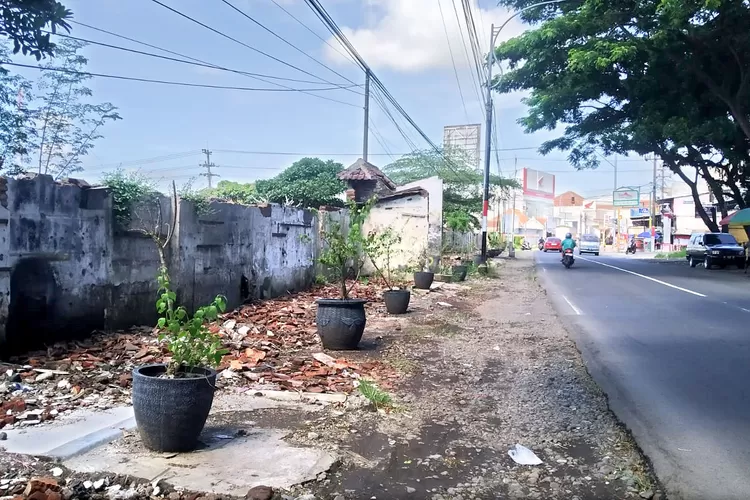 cegah-pedagang-balik-lagi,-bekas-kios-loak-di-desa-genteng-wetan-banyuwangi-dipasangi-pot-bunga