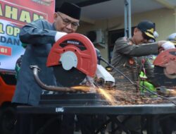 Banyuwangi Polresta Destroy 1,6 Tons of Liquor and 170 Knalpot Brong