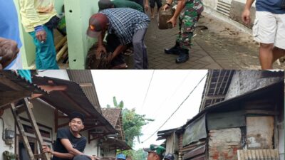 Babinsa Kalibaru Kulon Sinergi Warga Kampung Sido Mulyo Benahi Rumah Lansia Tak Layak Huni