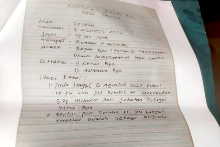 tuntutan-warga-cantuk-banyuwangi-terpenuhi,-ketua-bpd-akhirnya-mundur