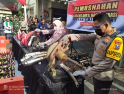 Jelang Nataru, 4.042 Liter Miras Dimusnahkan Polresta Banyuwangi