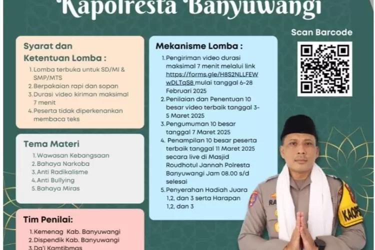 lomba-da’i-cilik-kamtibmas-polresta-banyuwangi-diminati,-pendaftar-sudah-mencapai-88-siswa