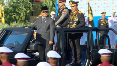 presiden-prabowo-pimpin-upacara-hut-ke-79-bhayangkara,-polri-tampilkan-robot-canggih-di-monas-–-times-banyuwangi