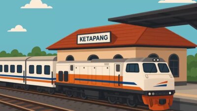 jalur-ke-pelabuhan-ketapang-banyuwangi-macet-parah,-kereta-api-jadi-penyelamat