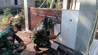 dukung-kebutuhan-air-bersih,-satgas-tmmd-banyuwangi-kebut-pengerjaan-penampungan-air-sumur-bor