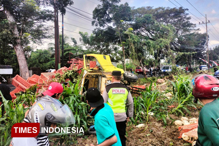kecelakaan-truk,-sebabkan-ratusan-ayam-berhamburan-di-jalanan-kabat-banyuwangi-–-times-banyuwangi