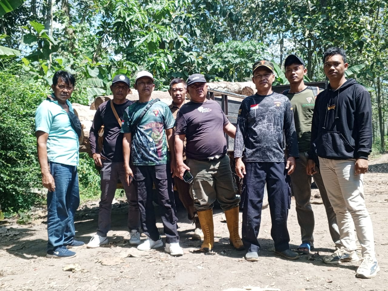54-batang-kayu-jati-ilegal-ditemukan-di-lahan-kosong-banyuwangi