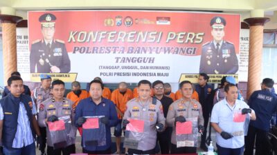 bongkar-sindikat-curanmor,-polresta-banyuwangi-amankan-enam-orang-tersangka