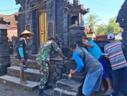 Satgas TMMD ke-125 dan Warga Siliragung Guyub Mengecat Pura, Simbol Toleransi yang Bikin Haru!