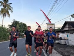 Satgas TMMD 125 Kodim Banyuwangi Lari Pagi Demi Stamina Prima untuk Bangun Desa