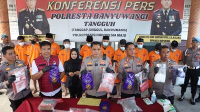 polresta-banyuwangi-bongkar-8-kasus-narkoba-sepanjang-agustus-2025,-ribuan-gram-sabu-dan-ekstasi-disita