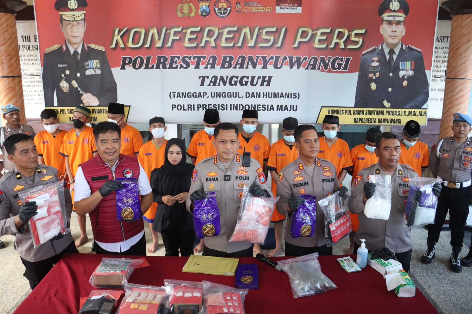 polresta-banyuwangi-bongkar-8-kasus-narkoba-sepanjang-agustus-2025,-ribuan-gram-sabu-dan-ekstasi-disita