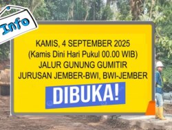 Breaking News! Jalur Gumitir Jember–Banyuwangi Dibuka 20 Hari Lebih Awal, Mulai 4 September 2025