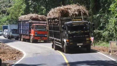 jalur-gumitir-resmi-dibuka!-truk-logistik-dan-kendaraan-besar-mulai-memadati-jalan-baru