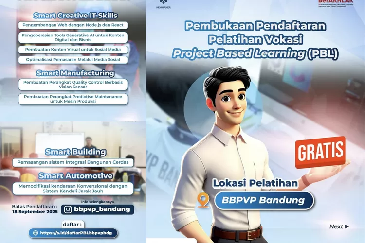 pendaftaran-pelatihan-vokasi-pbl-bbpvp-bandung-dibuka-gratis!-cek-syarat-dan-caranya