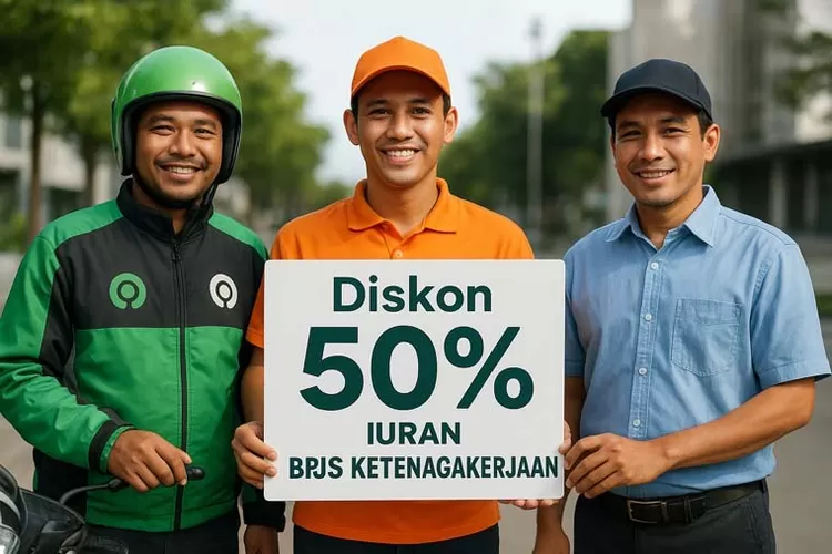 kabar-gembira!-pemerintah-beri-diskon-50-persen-iuran-bpjs-ketenagakerjaan-untuk-ojol,-kurir,-dan-sopir-lepas