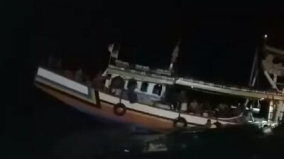 kapal-gardan-tenggelam-di-perairan-alas-purwo-banyuwangi,-22-abk-selamat-dramatis!