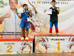 Anak Karate Inkai Banyuwangi Juarai Ajang Kejurprov Wushu Sands Jawa Timur di Surabaya