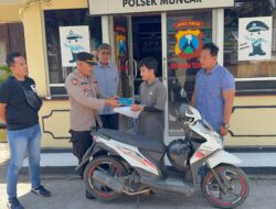 Polsek Muncar Serahkan Sepeda Motor Curian kepada Pemilik Asal Probolinggo