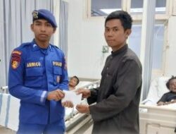 BKO Ditpolairud Polda Jatim Salurkan Bantuan untuk Korban Kebakaran KM Anugrah Indah-18 di Muncar