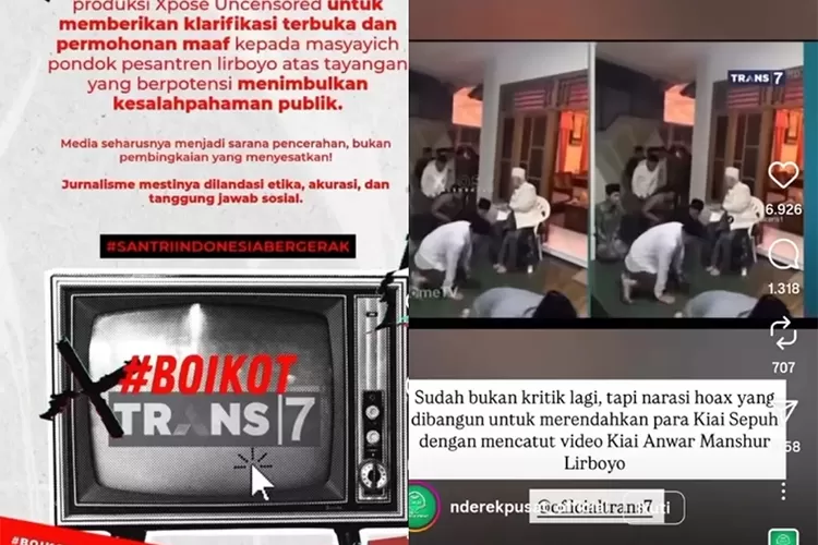 tagar-#boikottrans7-meledak!-tayangan-xpose-catut-kiai-anwar-manshur-lirboyo,-santri-geram-dan-lbh-ansor-turun-tangan