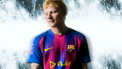 ed-sheeran-collabs-bareng-barcelona,-pasang-logo-album-play-di-jersey-–-times-banyuwangi