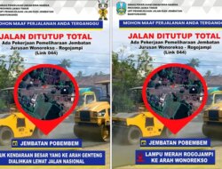 Rehabilitasi Jembatan Pohbembem I, 7 Ruas Jalan Banyuwangi Ditutup 10-23 Desember 2025