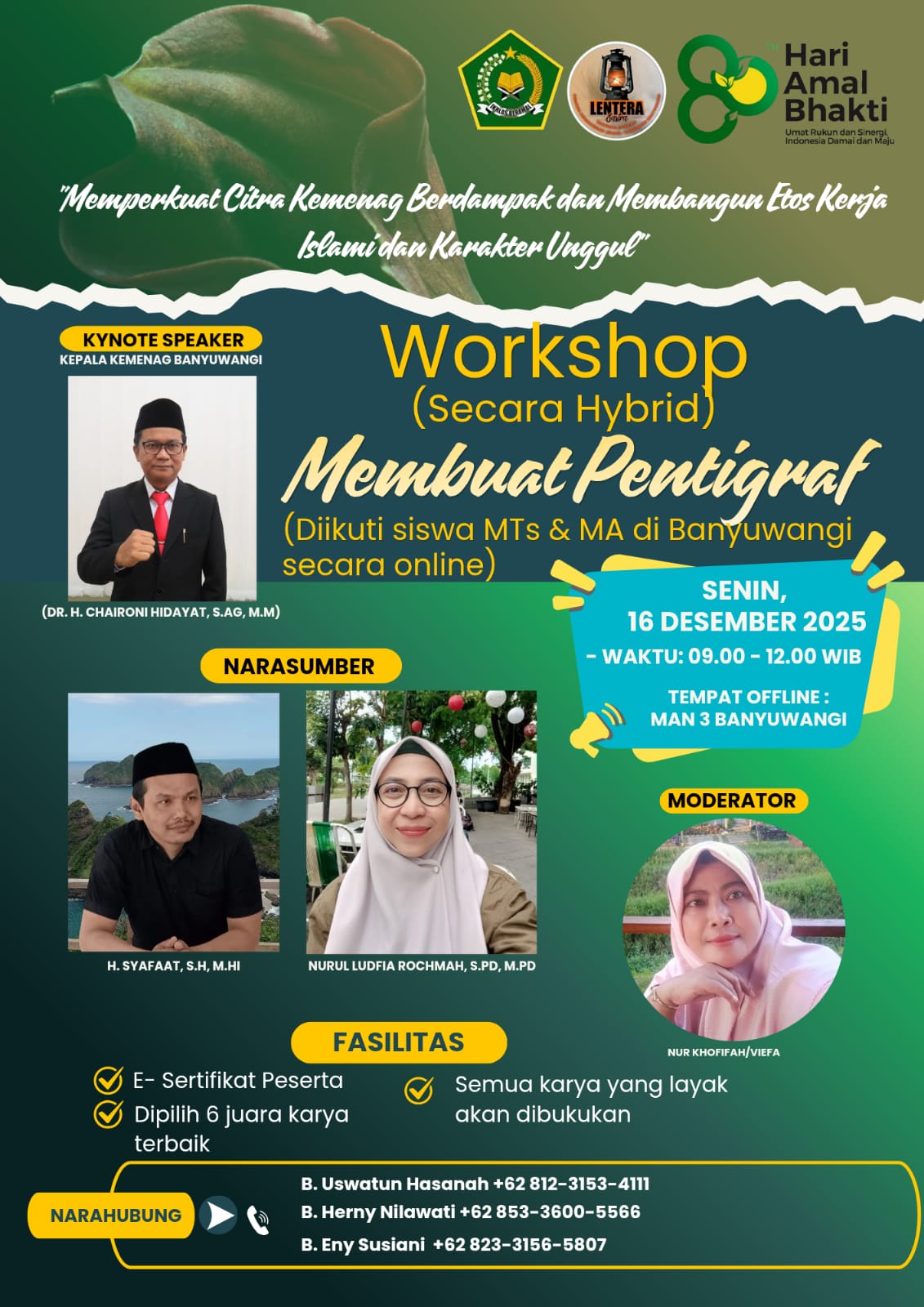 kemenag-banyuwangi-gelar-workshop-pentigraf-hybrid,-dorong-penguatan-karakter-literasi-siswa