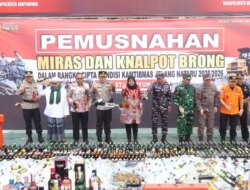 Cegah Gangguan Kamtibmas, Polresta Banyuwangi Musnahkan Miras dan Knalpot Brong