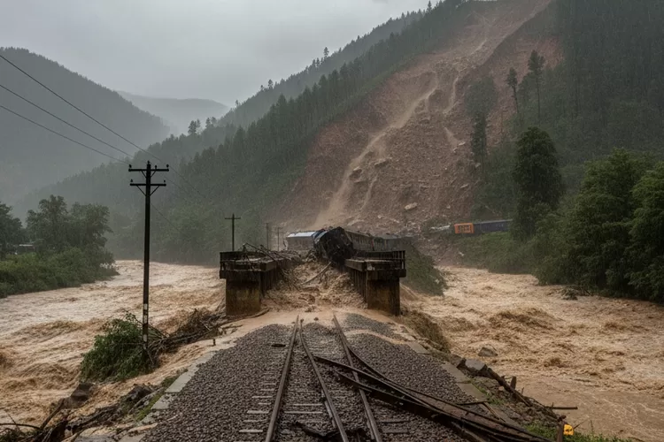 longsor-di-jalur-purwakarta–ciganea,-perjalanan-kereta-api-sementara-terhenti