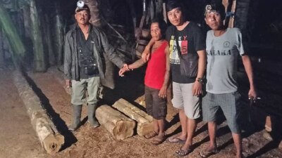 patroli-gabungan-tegaldlimo-bekuk-pelaku-illegal-logging,-enam-gelondong-jati-ilegal-diamankan