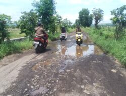 Aspal Rusak! Jalan Mangaran Bajulmati Digerus Luapan Air Hujan