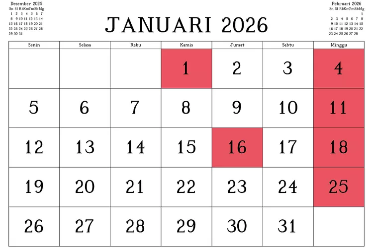 tak-ada-cuti-bersama-januari-2026,-isra-mikraj-jadi-satu-satunya-long-weekend