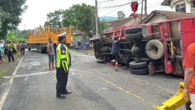 truk-bermuatan-buah-naga-terguling-di-banyuwangi,-sopir-meninggal