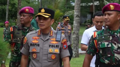 sinergi-tni–polri-di-banyuwangi-kian-kuat,-kapolresta-kunjungi-puslatpurmar-7-lampon