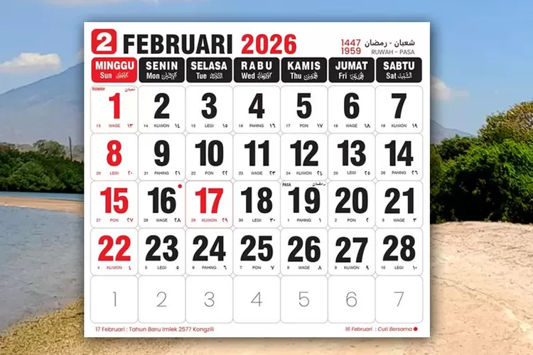 kalender-februari-2026:-ini-daftar-tanggal-merah-dan-long-weekend-imlek