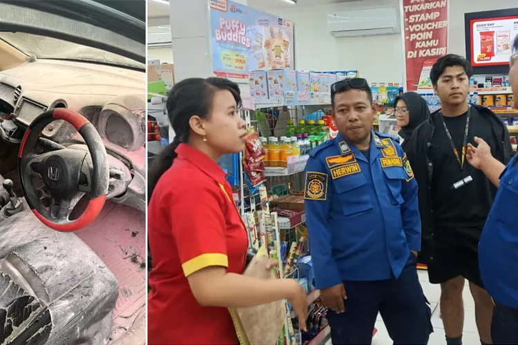 honda-mobilio-terbakar-di-depan-pelabuhan-ketapang-banyuwangi,-diduga-korsleting-listrik