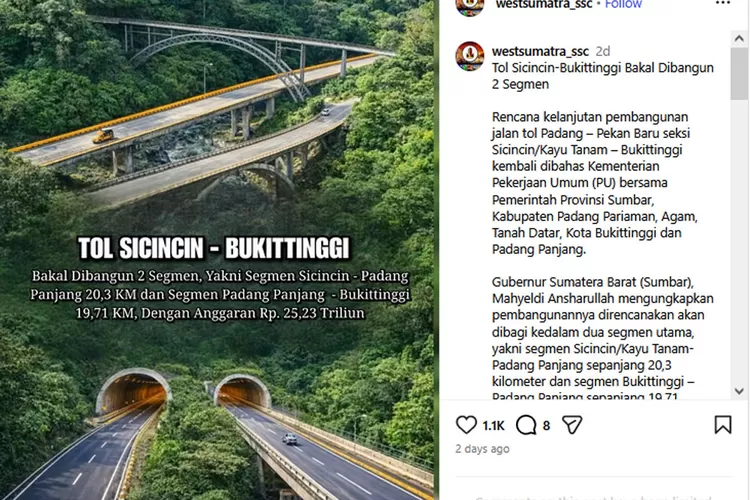 tol-sicincin–padang-panjang-dibangun-dua-terowongan-5,85-km,-jadi-ikon-baru-transportasi-sumbar